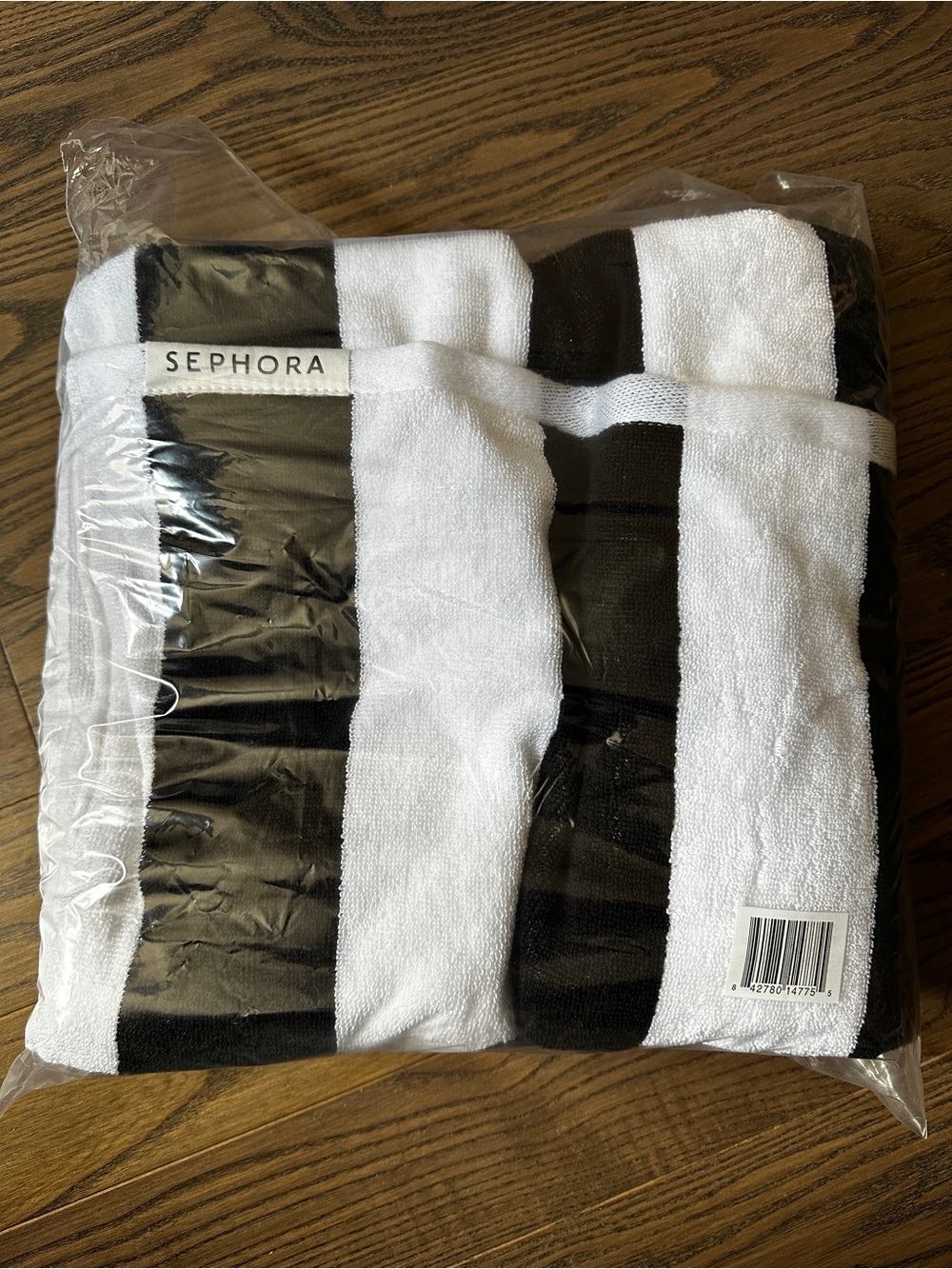 Sephora Black and White Striped Tote/Beach Towel